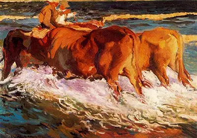 Oxen in the Sea Joaquin Sorolla